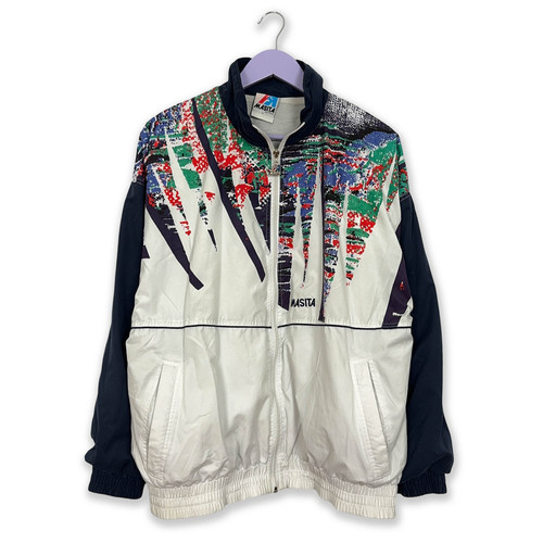 Giacca vento vintage bianca - a,