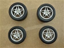 SET 4 RUOTE CERCHI FERRARI 599 GTB FiORANO MATTEL HOT-WHEELS GOMME STRADALI 1/18