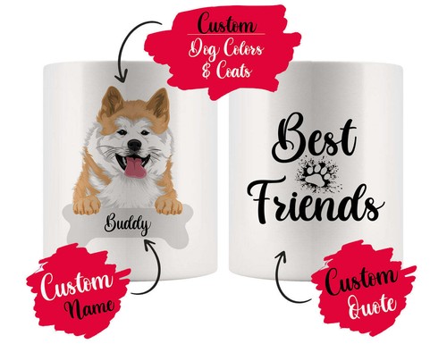 Tazza personalizzata akita inu - personalizzata,