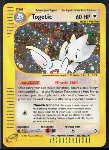 Carta pokémon togetic - togetic, h27/h32