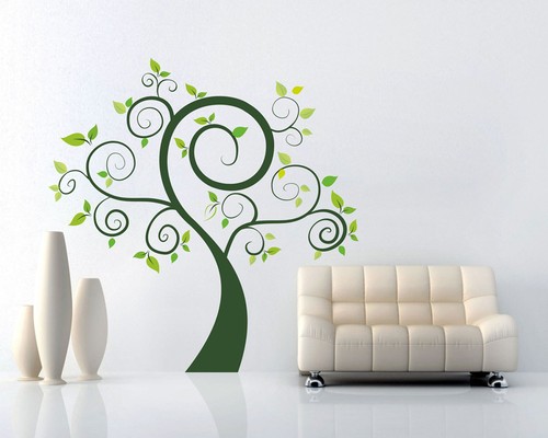 Adesivo murale albero verde - adesivo,
