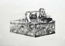 Bruno CARUSO "Uomo sul divano"  1968 acquaforte originale firmata numerata 1/80