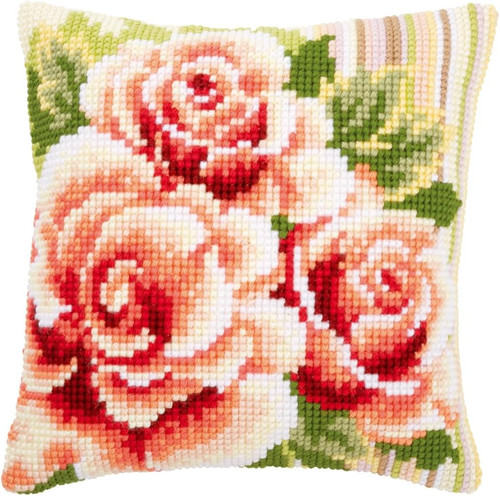 Kit cuscino punto croce rose - kit,