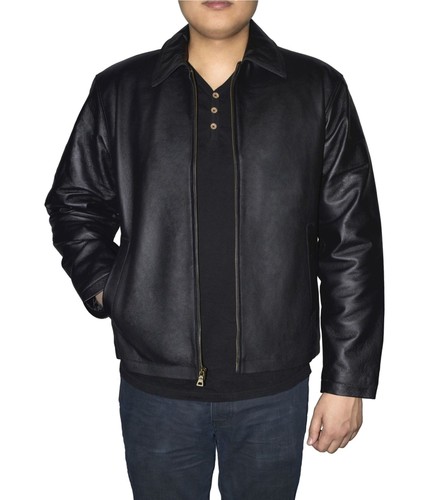 Vintage leather giacca bomber - giacca,