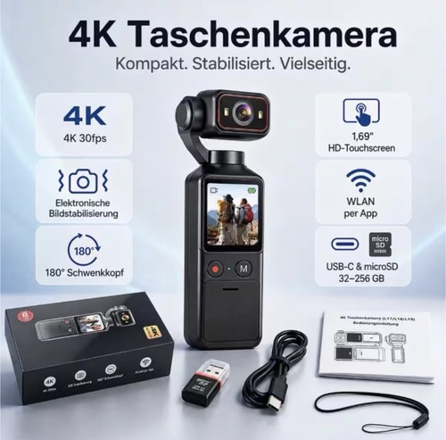 Action camera con - camera, 4k