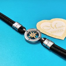 Bracciale uomo rosa dei venti dorata acciaio regolabile