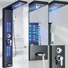 Colonna doccia idromassaggio LED acciaio inox pannello doccia cascata set bagno