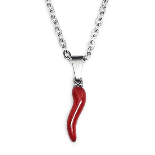 Collana con cornetto rosso - con,