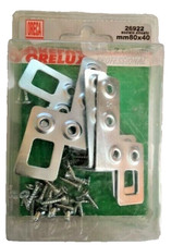 4 Attaccaglie Regolabili Pensili Cucina 2DX 2SX Acciaio Zincato 80x40 Viti Set