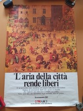 ARCI manifesto Tesseramento 1985 Pieter Bruegel 100 ×70  Cm Originale D'epoca