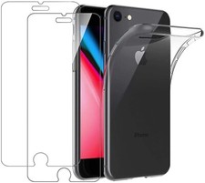 CUSTODIA per Apple iPhone SE 2022 Cover TPU CLEAR + Pellicola VETRO Temperato 9H