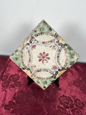 Mattonella Antica Decorativa Piastrella Riggiola vecchia Maiolica D'epoca