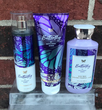 NUOVO! Bath & Body Works BUTTERFLY-Crema per nebbia/corpo/lavaggio corpo (taglia intera-set di 3)