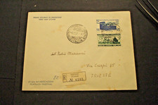 TRIESTE ZONA A- BUSTA RACCOMANDATA -  1952 ICAO L.60+FIERA BARI  L.25