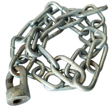 CATENA GENOVESE A MAGLIE D. 5 mm ZINCATA LUNGHEZZA 90cm CON GANCIO PER FISSAGGIO