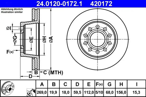 Disco freno ventilato - 2x,