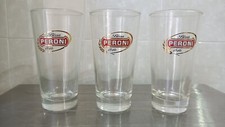 3 Bicchieri BIRRA Peroni Conico  Trasparenti con logo. Bar Pub VINTAGE Usati 