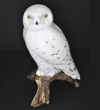 Statuina gufo delle nevi in porcellana bisque firmata Royal Dux dettaglio incredibile