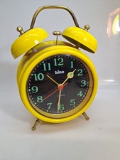 Sveglia Bino gialla doppia campana vintage anni 70-80 quarzo funzionante
