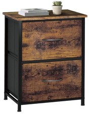 Comodino con 2 Cassetti in Tessuto, Marrone Rustico 20,1"Hx15,7"Wx11,8"D
