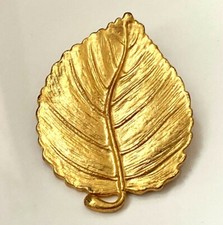 BROCHE VINTAGE FEUILLE doré
