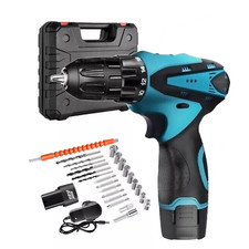 TRAPANO AVVITATORE DOPPIA BATTERIA 12V RICARICABILE PORTATILE CORDLESS VALIGETTA