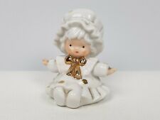 STATUINA IN PORCELLANA CERAMICA N CORONATA BAMBINA NEONATA SOPRAMMOBILE VINTAGE 