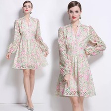 Vestito Corto Floreale Bianco