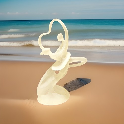 Statuina scultura cuore coppia