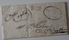 1842 VENETO lettera FELTRE-BASSANO+timbro/datario FELTRE+cartella ORNATO-i967