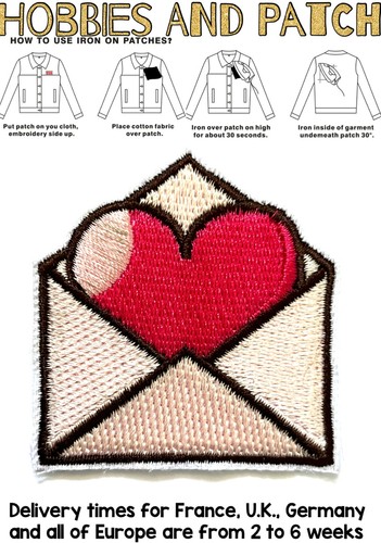 Patch busta lettera rosa - , cuore