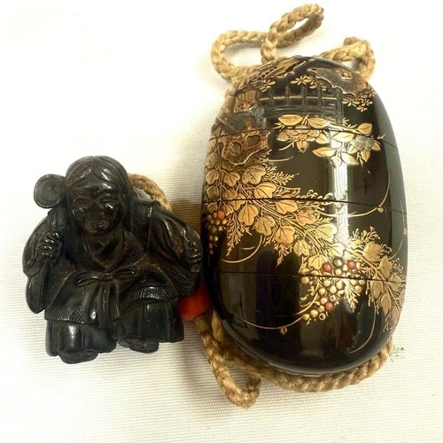 Inro antica scatola - , intagliata