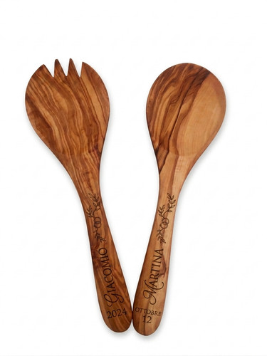 Coppia posate ulivo 30cm set - coppia,