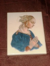 Mattonella  ANTICA ANNI 30 mattone riggiola Madonna maiolica Burgio