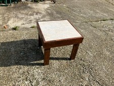 TAVOLINO IN LEGNO E MARMO ARTIGIANALE VINTAGE