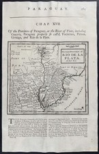 Moll - Mappa del Paraguay o Rio de la Plata. Geografo completo 265 - 1723