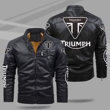 Giacca in pelle per moto/moto Triumph in pelle bovina/5 protezioni/tutte le taglie