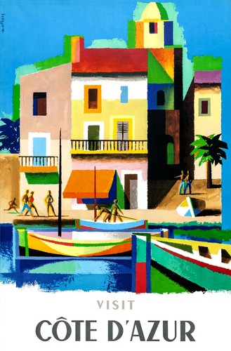 Affiche anciennes cote azur - affiche, d