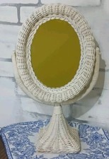 Specchio ovale vintage vimini