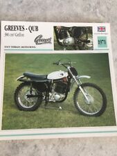 Greeves QUB 380 GRIFFON Motocross 1971 Carta Moto Collezione Atlas UK