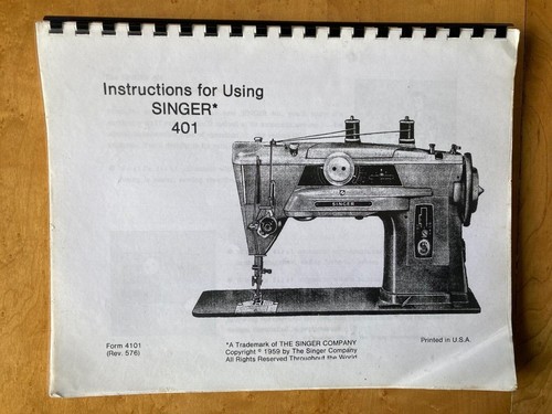 Singer 401 instruction maual - singer,