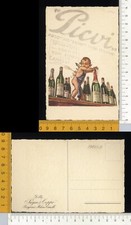 30478] CARTOLINA PUBBLICITARIA SPUMANTI VERMUT VINI PICVI PUGNI E COPPO CANELLI