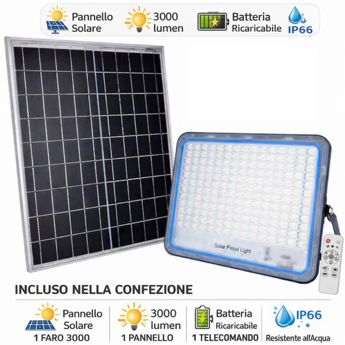 Faretto esterno con pannello - ,