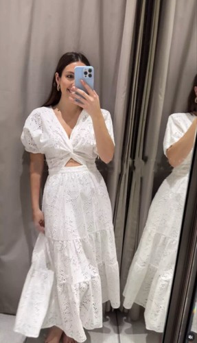 Abito zara tagliato ricamato - abito,