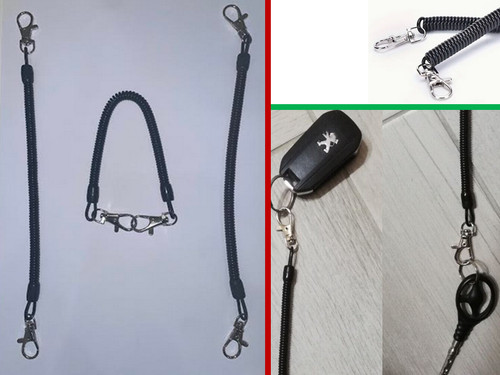 Portachiavi elastico nero con - elastico,
