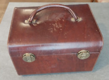 BAULETTO IN PELLE CON SPECCHIO E MANIGLIE PORTAGIOIE TRUCCHI VINTAGE