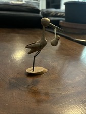 Cicogna vintage in legno di