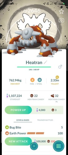 Heatran road legend - of,