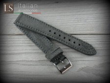 Cinturino orologio vintage 18 19 20 22 vera pelle italiana LS SUEDE grigio