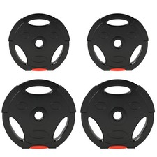 SPORTNOW Kit Pesi con 2 Dischi da 10 kg e 2 Dischi da 5 kg con 3 Fori Nero